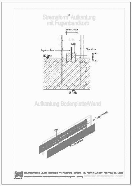 Fradiflex® fugenblech premium mit beidseitiger beschichtung bietet den stärksten verbund zum frischbeton. CAD-Detail | Stremaform® s13 Abschalelement Aufkantung mit ...