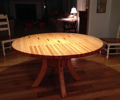Round Dining Table Made From Bowling Alley Wood : 5 Steps (with 