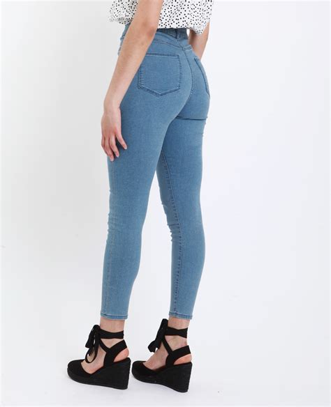 skinny jeans met hoge taille denimblauw 140917683a06 pimkie