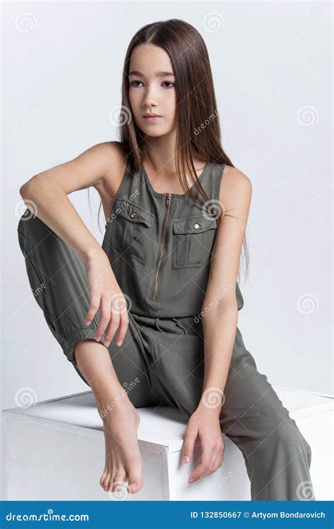Portrait Of Beautiful Young Girl Posing In Studio Stock Image Image