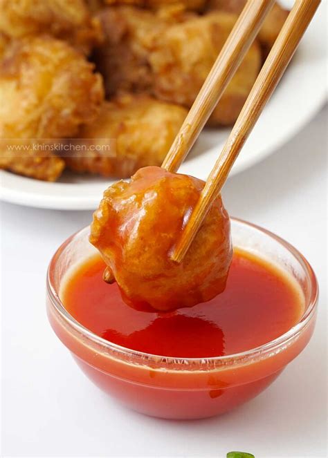 Chinese Chicken Balls With Sweet And Sour Sauce Khins Kitchen