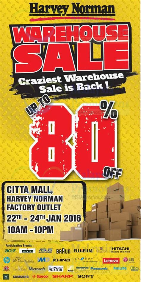 Harvey norman factory outlet citta mall将从2020年1月3日（星期五）起至1月6日（星期一）举办一连四天的【农历新年前清仓大减价】哦! Harvey Norman Warehouse Clearance Sale @ Citta Mall 22 ...