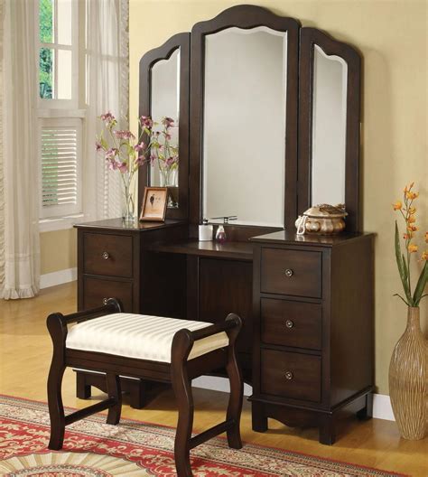 Choose from a range of vanity sets ? Acme Furniture Annapolis Vanity Set with Upholstered Stool ...