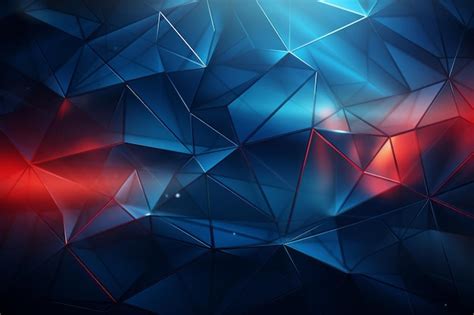 Premium Ai Image Abstract Geometric Background With Red And Blue Lights