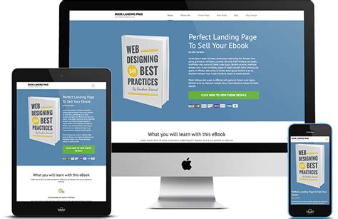 Book Landing Page: eBook Landing Page Free WordPress Theme