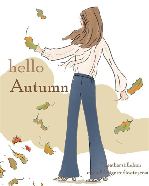 Hello Autumn Ilustración De Chicas Imágenes Bonitas Ilustraciones