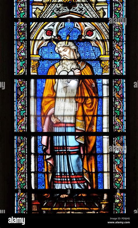 Moses Stained Glass Window In The Basilica Of Saint Clotilde In Paris