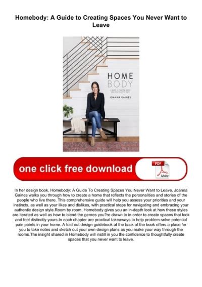 Pdf Free Homebody A Guide To Creating Spaces You Never Want To Leave