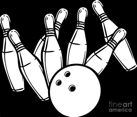 Comical Bowler Bowling Pins Ball Sports Lover Gift Digital Art By