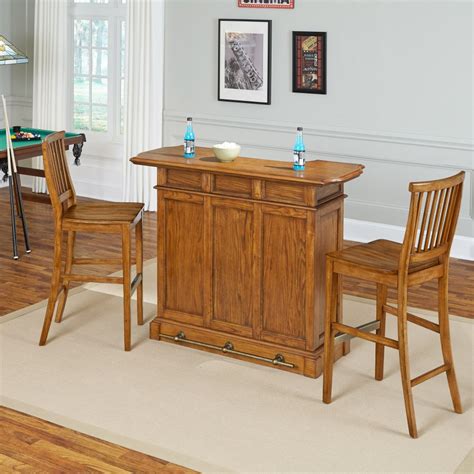 Contemporary bar styles are offering whatever it takes to have precision in little details for incorporating the taste of people who live in it. Americana Bar and Two Stools | Home Styles