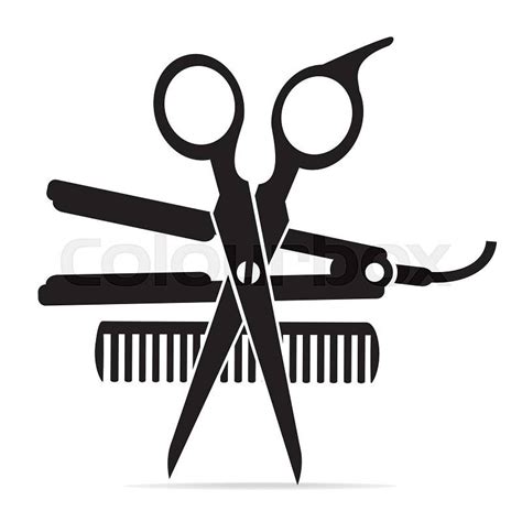 Hair Salon With Scissors Comb Icon Stock Vector Colourbox