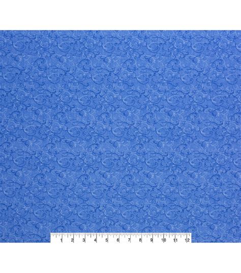 Keepsake Calico Cotton Fabric Blue Scroll Texture Joann