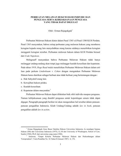 perbuatan melawan hukum - Erman dan Hukum
