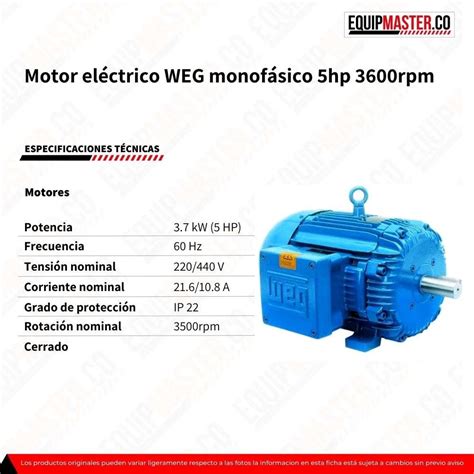 Motor Weg 5 Hp Trifasico Ficha Tecnica