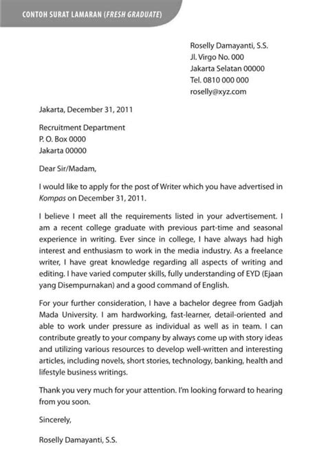 Surat Lamaran Kerja Sekretaris Dalam Bahasa Inggris Dan ...