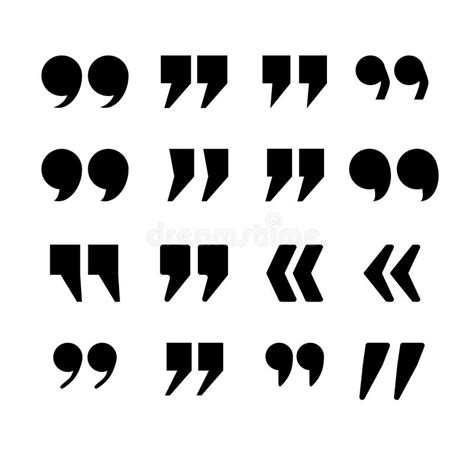 Quotation Marks Vector Collection Black Quotes Speech Mark Symbol