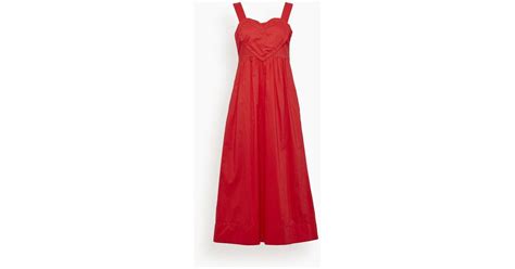 kerri rosenthal cotton emma maxi dress in red lyst
