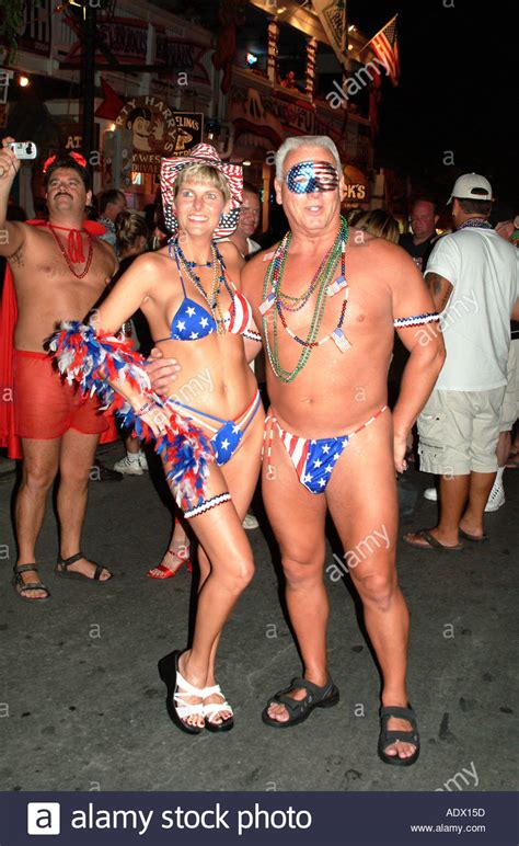 Fantasy Fest Revellers On Duval Street Key West Florida