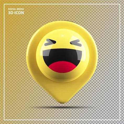 Premium Psd Emoji Haha Social Media Shape Pin Button 3d