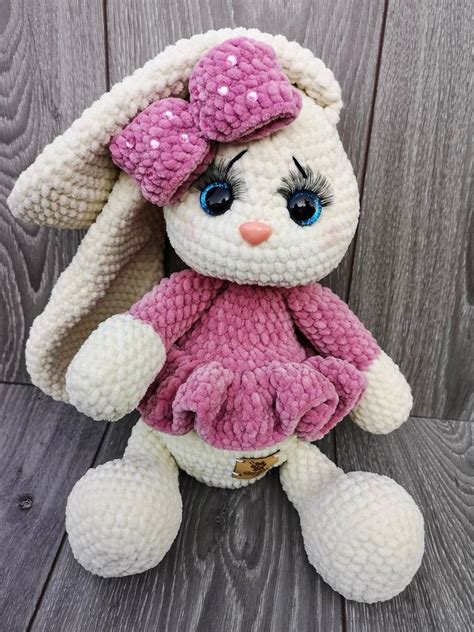 chenille bunny toy für mädchen stuffed bunny doll plüschhase white rabbit toy doll strick
