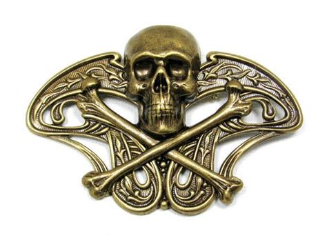 Large Pirate Pin Brooch Jewelry Skull And Crossbones Steampunk Gothic