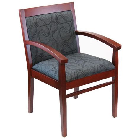 A wide variety of wooden sitting chair options are available to you, such as home furniture, commercial furniture. Guest Arm Chair Wood Arm TEA-MAHOGANY-GRAY-PATTERN-FABRIC ...