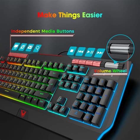 Gaming Keyboard Uk Layout Pictek Rgb Gaming Keyboard Wired With 9