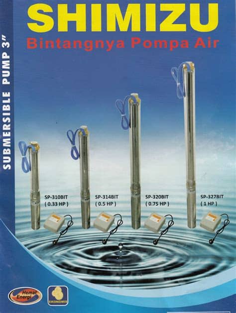 1x pompa air (termasuk aksesori). Pompa Air Merk Shimizu ~ Pompa Air Submersible