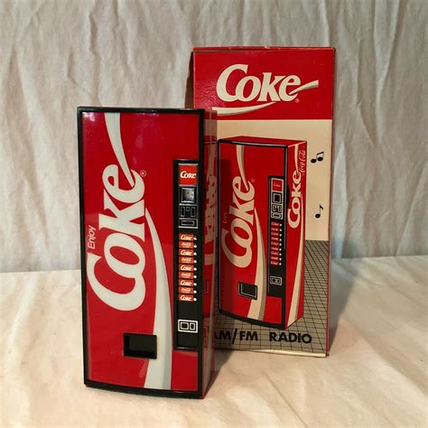 coke coca cola vending machine am fm radio w original box works antique price guide details page