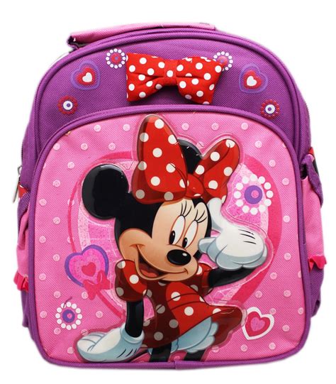 Disneys Minnie Mouse Pinkviolet Heart Theme Mini Backpack 10in