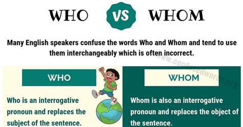 Whom Or Who When Do You Use Whom Vs Who Commonly Confused Words Writing Words Words