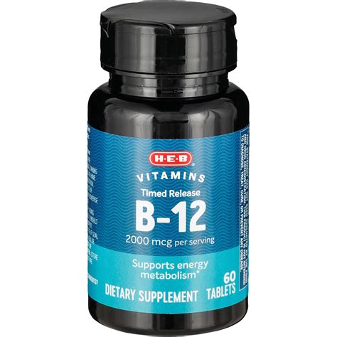 H-E-B Vitamin B-12 2000 mcg Timed Release Caplets - Shop Vitamins A-Z