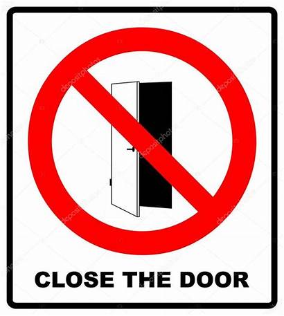 Door Close Sign Closed Symbol Places Vector