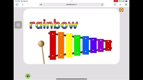 Color Rainbow Learning Colors For Kids By Starfall Youtube