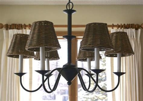 The classic chandelier style consists of tiered beads. New wicker shades I ordered from Pottery Barn for our dining room light fixture (With images ...