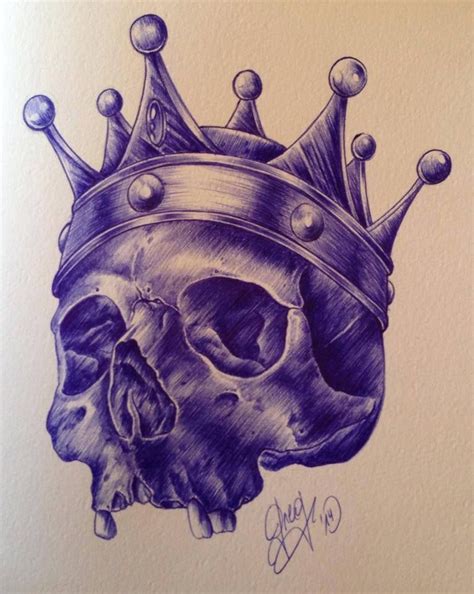 Skull Crown Couronne Dessin Sketch Drawing Croquis