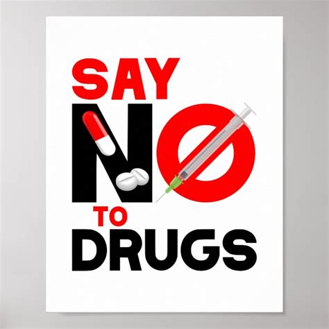 Say No To Drugs Drug Abuse Prevention Poster Uk