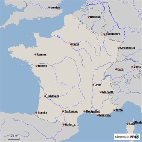 Flughäfen Frankreich von Ecthelion - Landkarte für Frankreich
