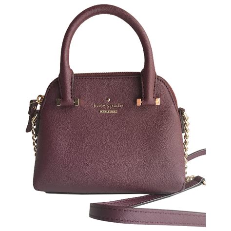 Pre Owned Kate Spade Burgundy Leather Handbag Modesens