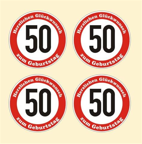 Suchst du nach einem kleinen, süßen geschenk bzw. 4x Verkehrsschild 50 Geburtstag Aufkleber Verkehrszeichen ...