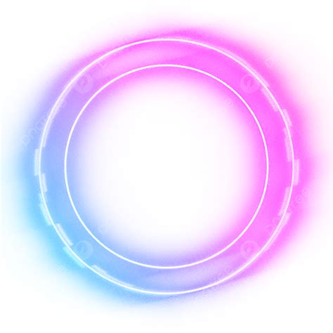 Cyber Circle Frame Frosted Glass Neon Border Pink Blue Neon Neon