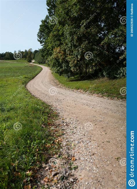 Gravel Country Road Stock Photo Image Of Field Background 200422926