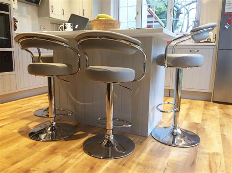 The Zenith Bar Stool Grey Looks Great At This Kitchen Breakfast Bar