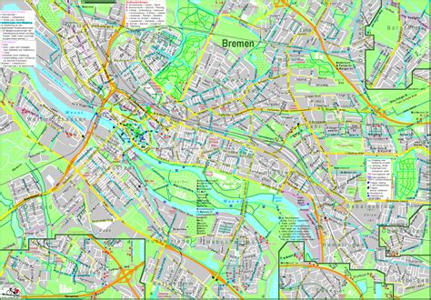 Kaufen sie diesen stadtpass und erfahren sie, was die innenstadt und das western cape zu bieten haben. radweit: Bremen, Routen-Stadtplan
