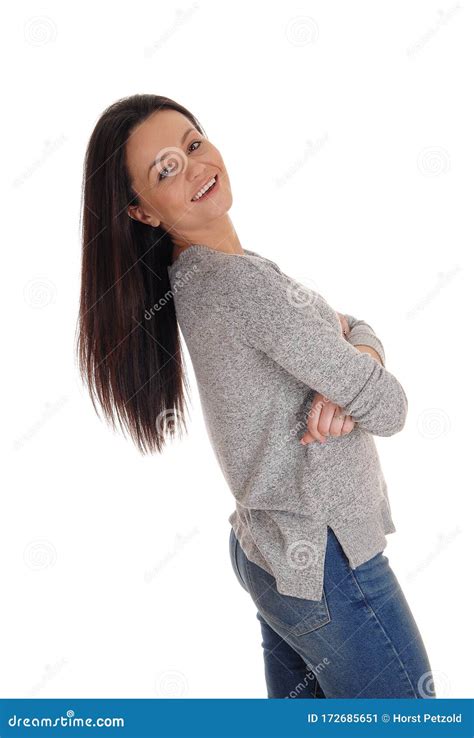 Beautiful Happy Young Woman Bending Backwards Stock Image Image Of