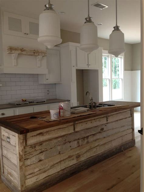 #8 extend your counter space with a reclaimed wood kitchen island #14 create a modern reclaimed wood chair 30 Rustic Countertops That Add Coziness To Your Home ...