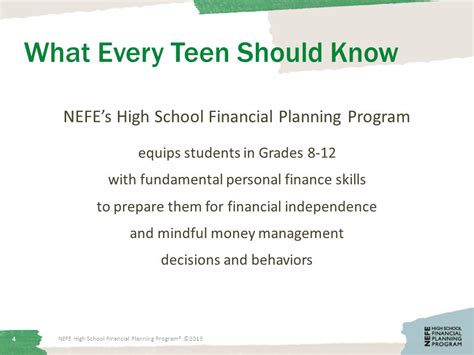 1 nefe high school financial planning program® ©2013 presenter kimberly roy program manager