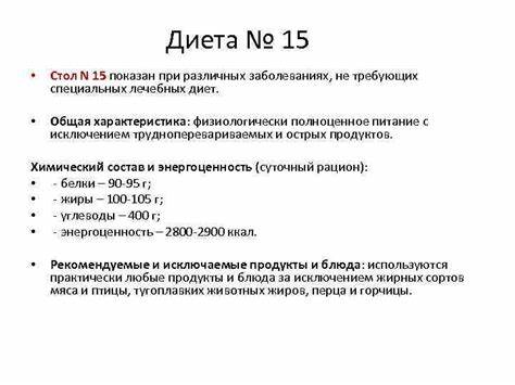 Что значит диета стол 15