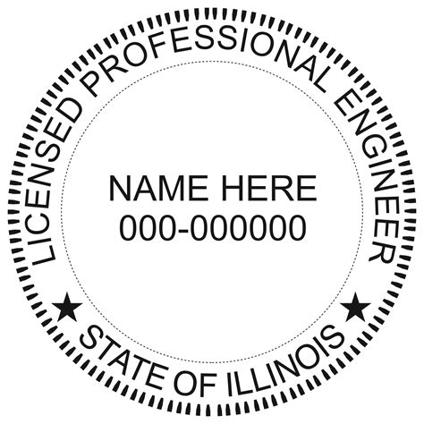 Illinois Pre Inked Licensed Professional Engineer Stamp Winmark Stamp