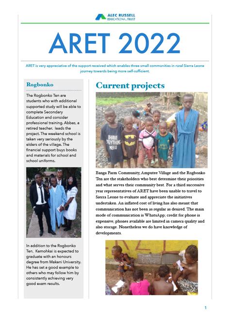 Newsletter 2022 Alec Russell Educational Trust
